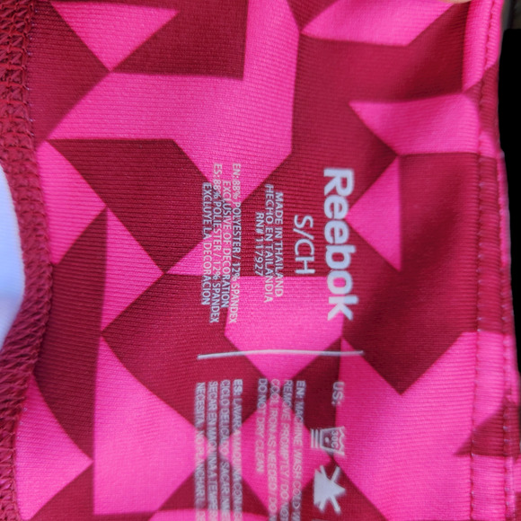Reebok Geometic Print Pink Burgundy Women's Leggings Size Small Ankle Length - Picture 9 of 12